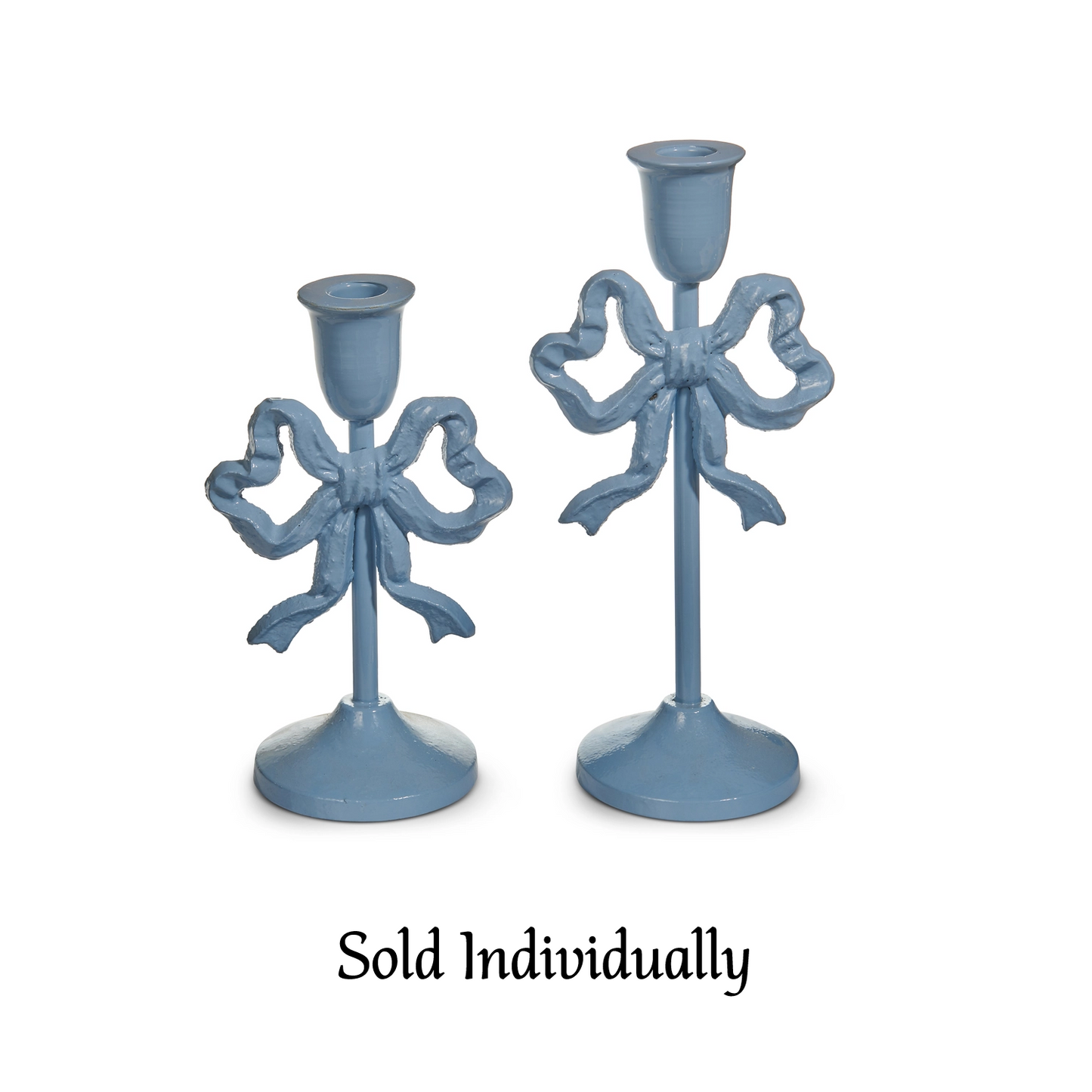 Raz Imports - Taper Candle Holder - Bow - Blue