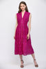 Dress - Midi - Eyelet Zip Front - Magenta - Findlay Rowe Designs