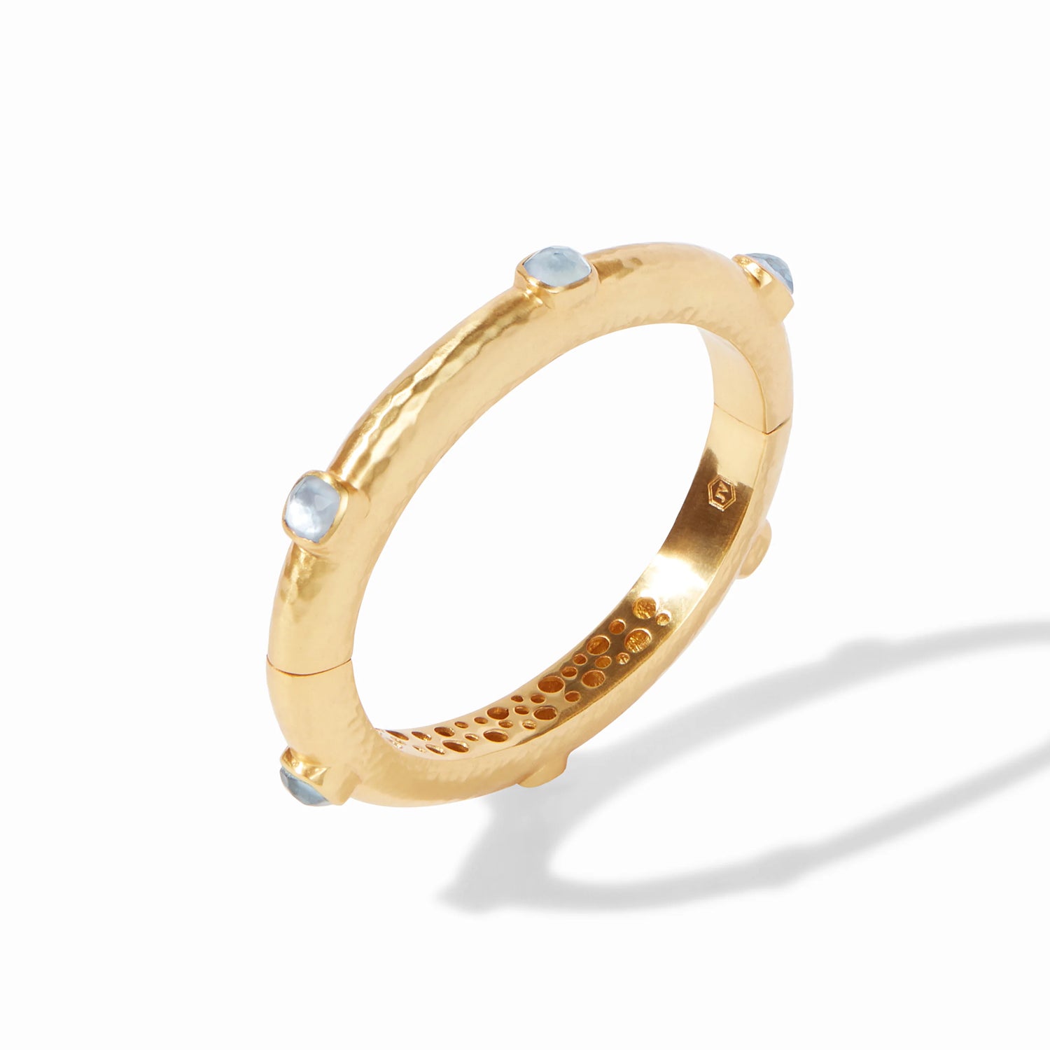 Julie Vos - Bracelet - Catalina Hinge Bangle - Iridescent Chalcedony Blue - Findlay Rowe Designs