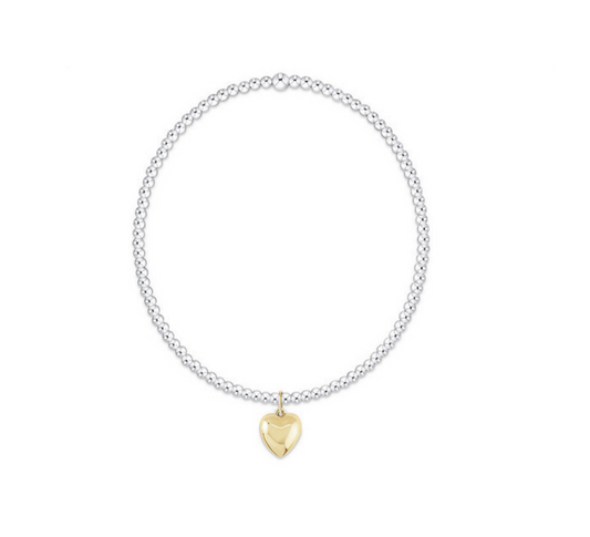 Enewton - Classic Mixed Metal 2mm Bracelet - Love Plush Small Gold Charm - Findlay Rowe Designs