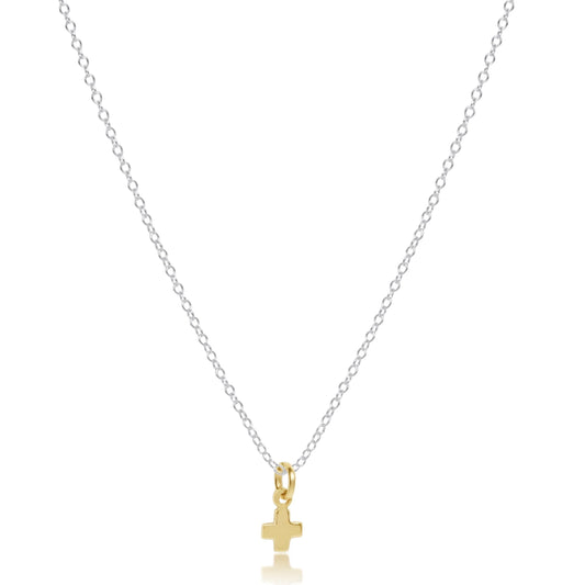Enewton - 16" Necklace Sterling mixed Metal - Signature Cross Small Gold Charm - Findlay Rowe Designs