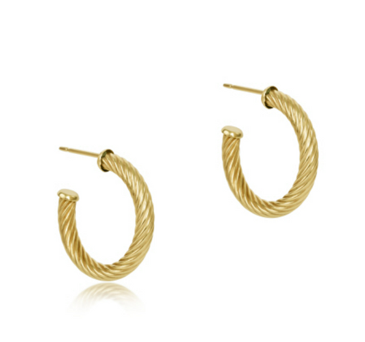Enewton - Round Gold 1.125 inch Post Hoop - 4mm - Textured Twist - Findlay Rowe Designs