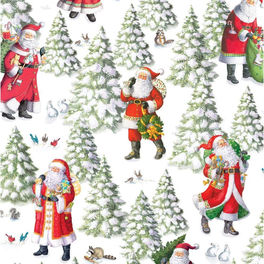 Caspari - Gift Wrap - Woodland Santa - Findlay Rowe Designs