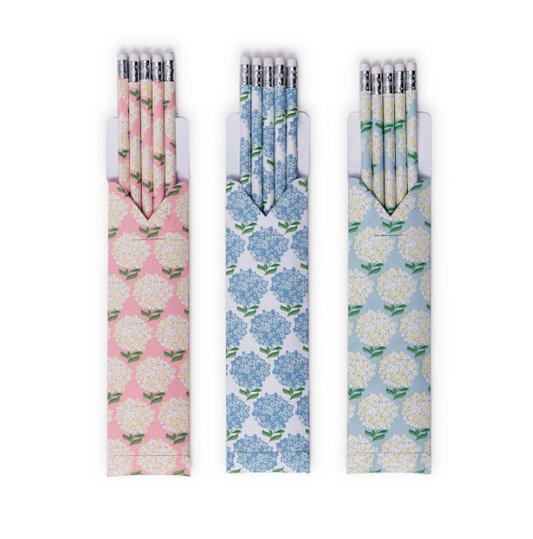 Hydrangea Print Pencil  Set of 5 - Findlay Rowe Designs