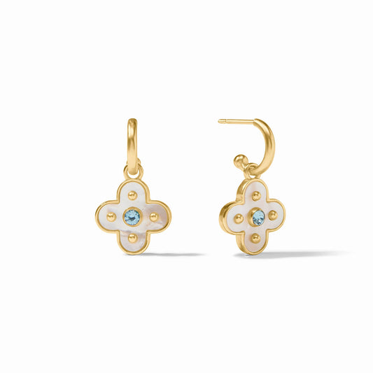 Julie Vos - Earring - Colette Hoop & Charm Earring - Chalcedony Blue - Findlay Rowe Designs