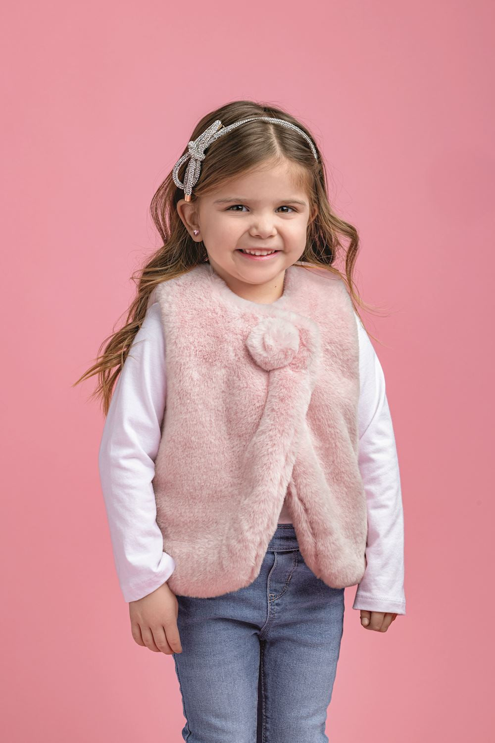 Mud Pie - Girls -  Fur Vest - Pink - Findlay Rowe Designs