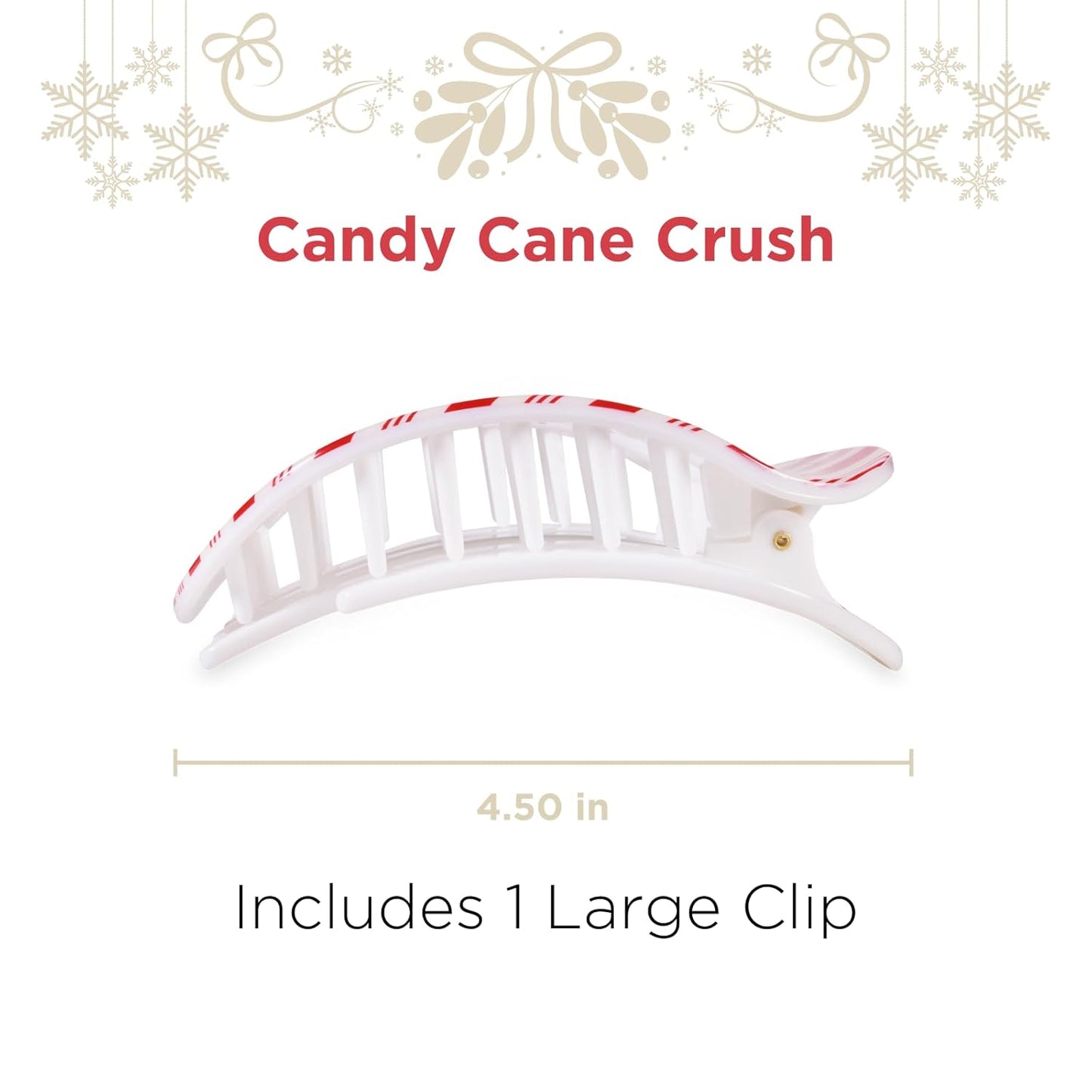 Teleties - Flat Round Clip - Candy Cane Crush - Large