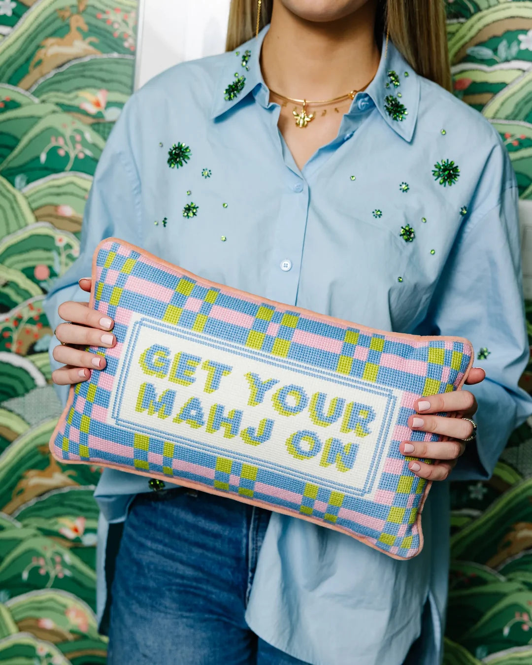 Furbish Studio - Pillow - Get Your Mahj- On - Findlay Rowe Designs
