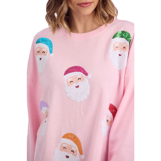 Mud Pie - Christmas Sweatshirt - Sparkle Santa