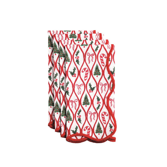 Mud Pie - Cloth Napkins - Christmas Pattern - Set 4 - Findlay Rowe Designs