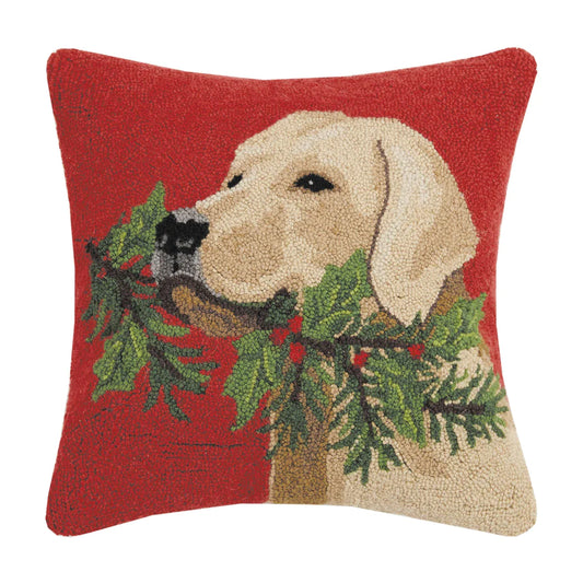 GOLDEN LAB WITH BRANCH 18" PILLOW - Findlay Rowe Designs