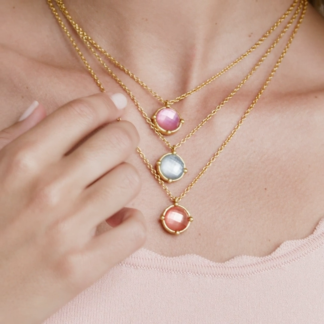 Julie Vos - Necklace - Honeybee Solitaire - Cubic Zirconia - Gold
