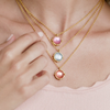 Julie Vos - Necklace - Honeybee Solitaire - Cubic Zirconia - Gold