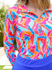 Mary Square - Top - Saratoga Half-Zip - Cool Waters Blue - Findlay Rowe Designs