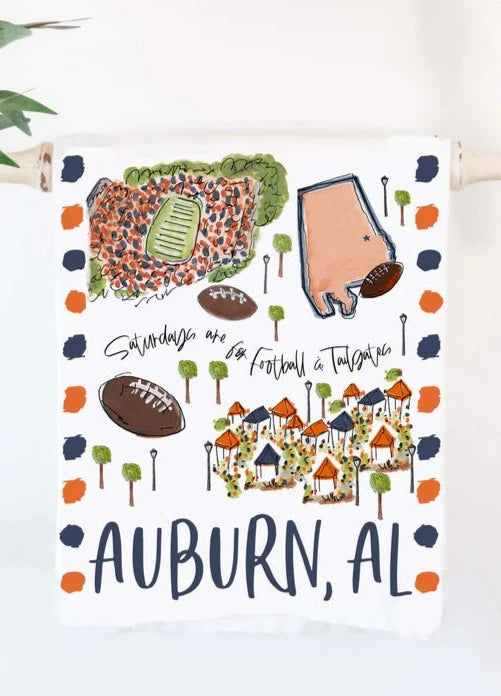 Auburn, AL Tea Towel