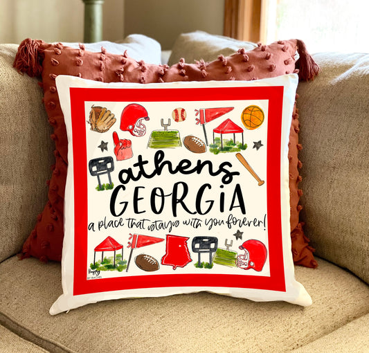 Happy by Rachel - Pillow - Multi Sport Athens Georgia - Findlay Rowe Designs