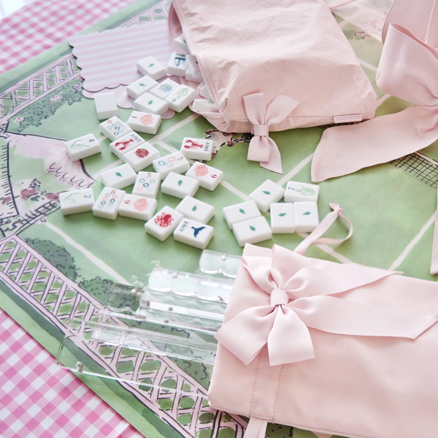 Case-Mate - Jelly Tote - Mahjong 4pc Set - Ballet Pink
