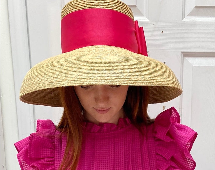 Lauren Hat - Hot Pink - Fluffy Bow - Findlay Rowe Designs