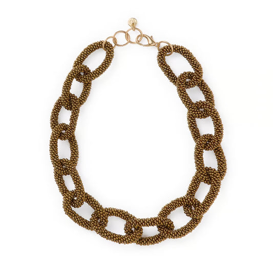 Ink & Alloy - Necklace - Chain Link Beaded - Gold