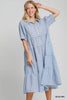 Dress - Frayed Stripe Tiered - Blue Mix