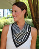 Caroline Hill - Scarf - Carlton Square - Houndstooth Black White - Medium