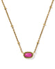 Kendra Scott - Necklace - Mini Elisa Satellite Pendant - Vintage Gold Dark Fuchsia Variegated Magnesite - Findlay Rowe Designs