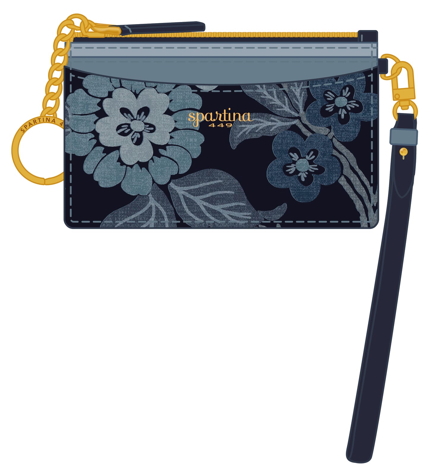Spartina - Slimcard Coinpurse - Japonica Floral Navy - Findlay Rowe Designs