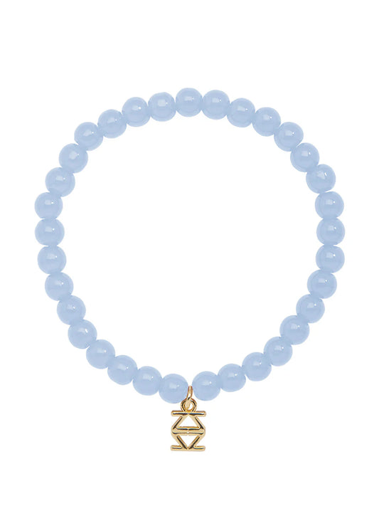 Bracelet - Small Glass Bead Stretch - Light Blue - Findlay Rowe Designs