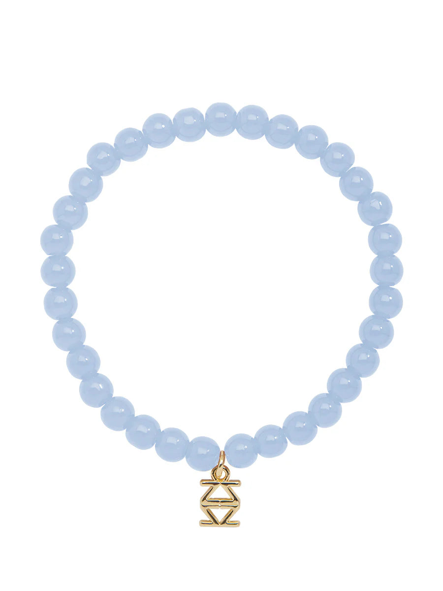Bracelet - Small Glass Bead Stretch - Light Blue - Findlay Rowe Designs