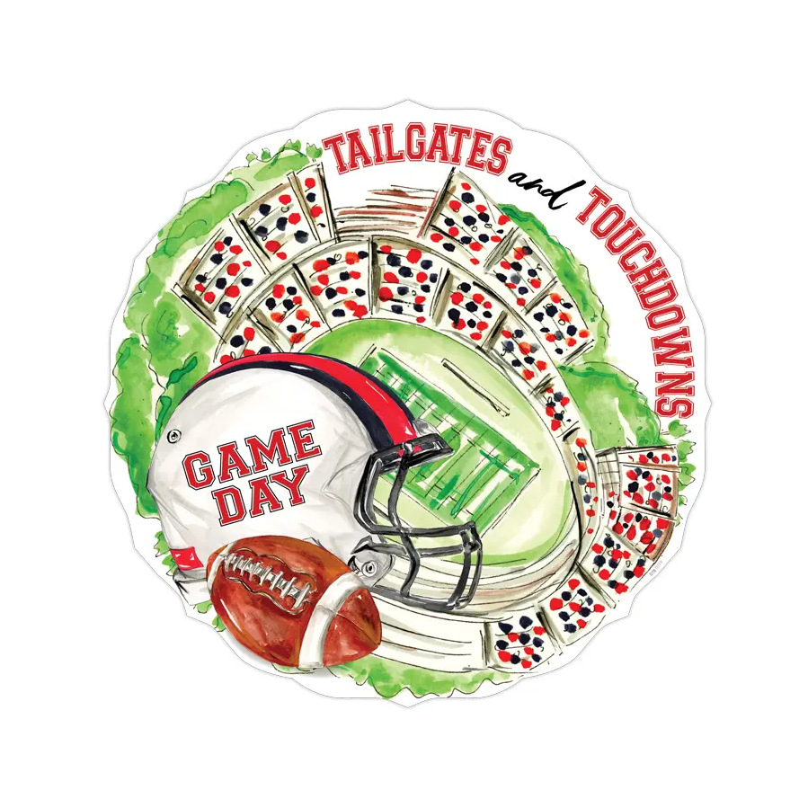 Rosanne Beck - Placemat - Tailgates & Touchdowns Stadium Die-Cut -  Red & Black - Findlay Rowe Designs