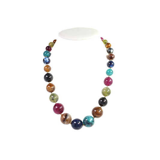 Caroline Hill - Necklace - Cambridge Chunky Marble - Dark Multi - Findlay Rowe Designs