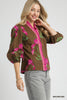 Umgee - Top - Floral Print Ruffle - Brown Mix