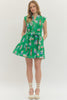 Entro - Dress - Mini - Cap Sleeve Vintage  Inspired - Green - Findlay Rowe Designs