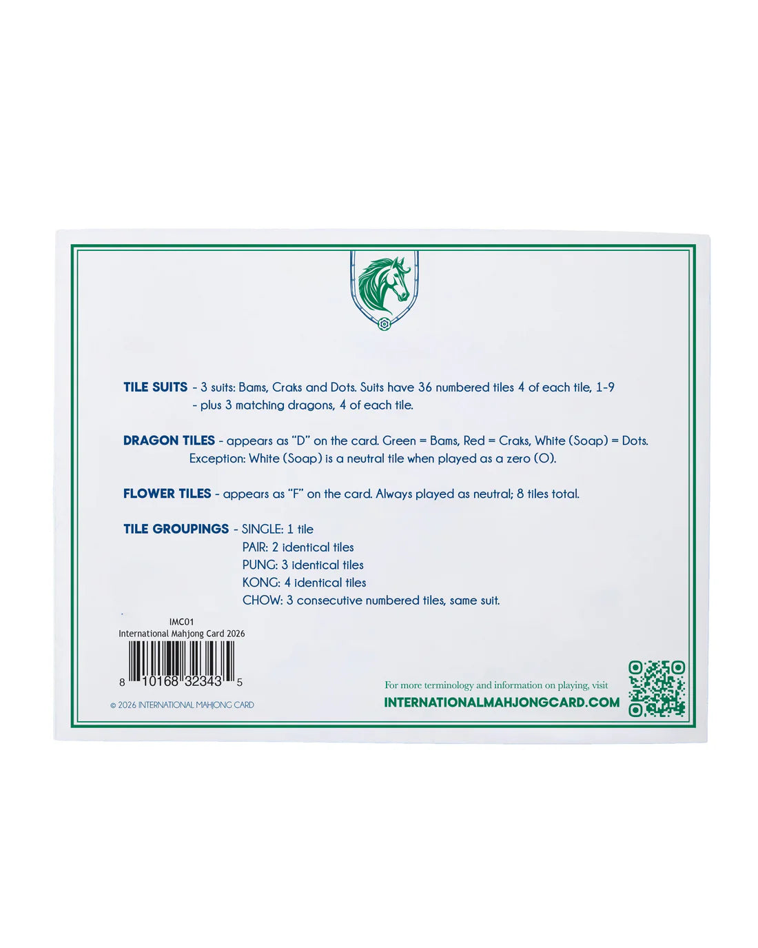 Oh My Mahjong - International Mahjong Card - Findlay Rowe Designs