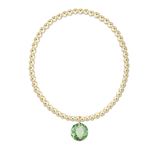 Enewton - Classic Gold 3mm Bracelet - Reflection Charm - August - Findlay Rowe Designs