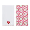 Tea Towels -  Set of 2 - Poinsettia Ric Rac Trim - Findlay Rowe Designs