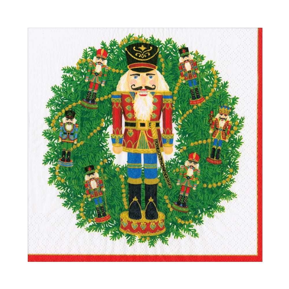 Caspari - Napkin Luncheon - Nutcracker Wreath - Findlay Rowe Designs