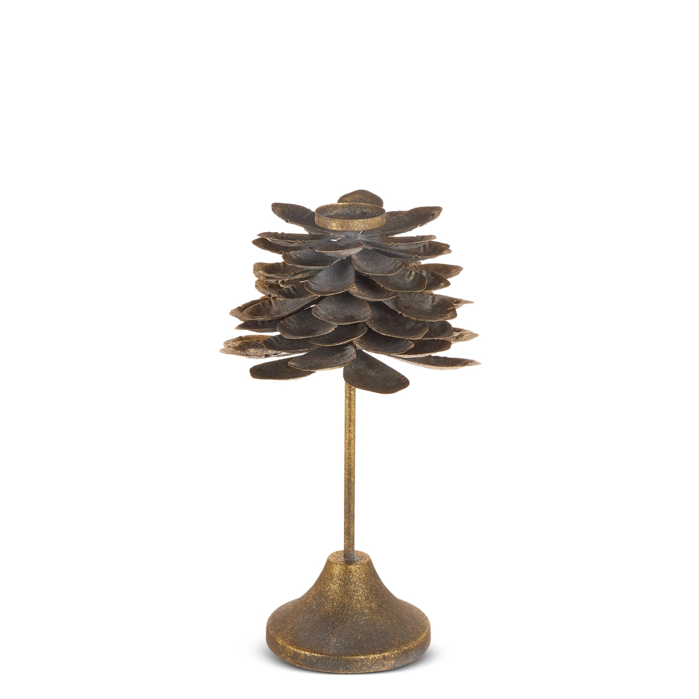 Candle Holder - Taper - Iron Pinecone - Antique Gold - Findlay Rowe Designs