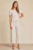 Barefoot Dreams - CozyChic Lite Pointelle Short Sleeve - Stone / Pearl - Findlay Rowe Designs