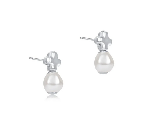 Enewton - Signature Cross Sterling Stud - Pearl