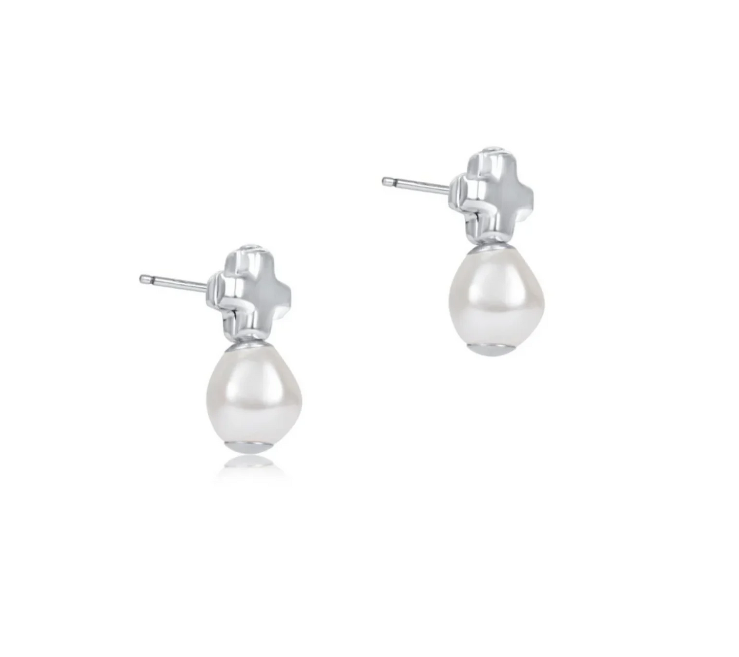 Enewton - Signature Cross Sterling Stud - Pearl