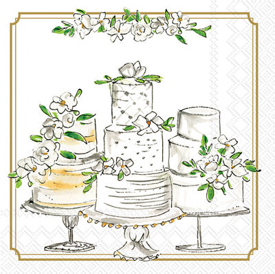 WEDDING CAKES BEVERAGE NAPKIN - Findlay Rowe Designs