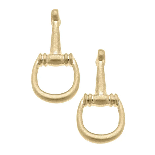 Earring - Lou Ann Horsebit Stud - Shiny Gold - Findlay Rowe Designs