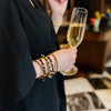 Jenna Chunky Enamel Studded Metal Hinge Bangle in Black - Findlay Rowe Designs