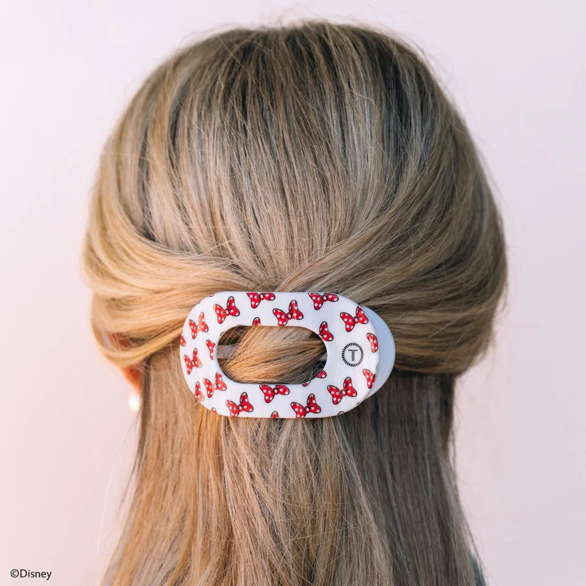 Teleties - Flat Round Hair Clip - Minnie Loves Her Bows - Medium - Findlay Rowe Designs