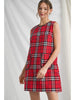 Dress - Sleeveless Red Plaid