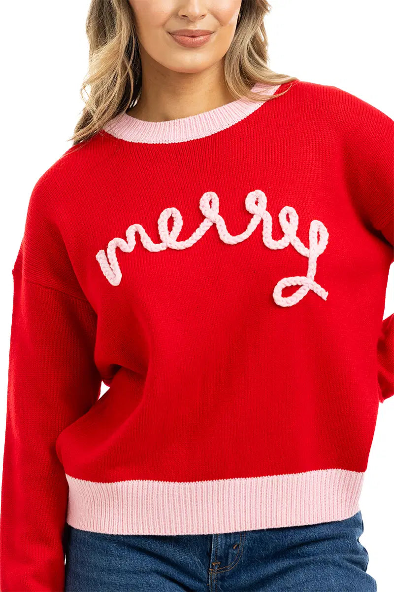 Katydid - Sweater - Merry - Red - Findlay Rowe Designs