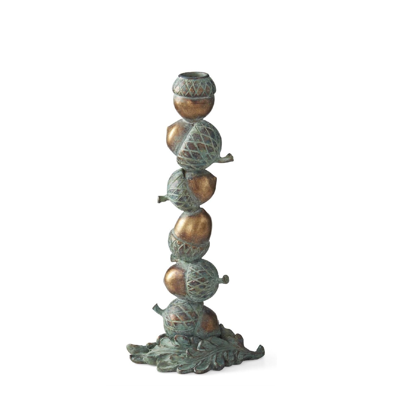 Candleholder - Patina Copper Stacked Acorn