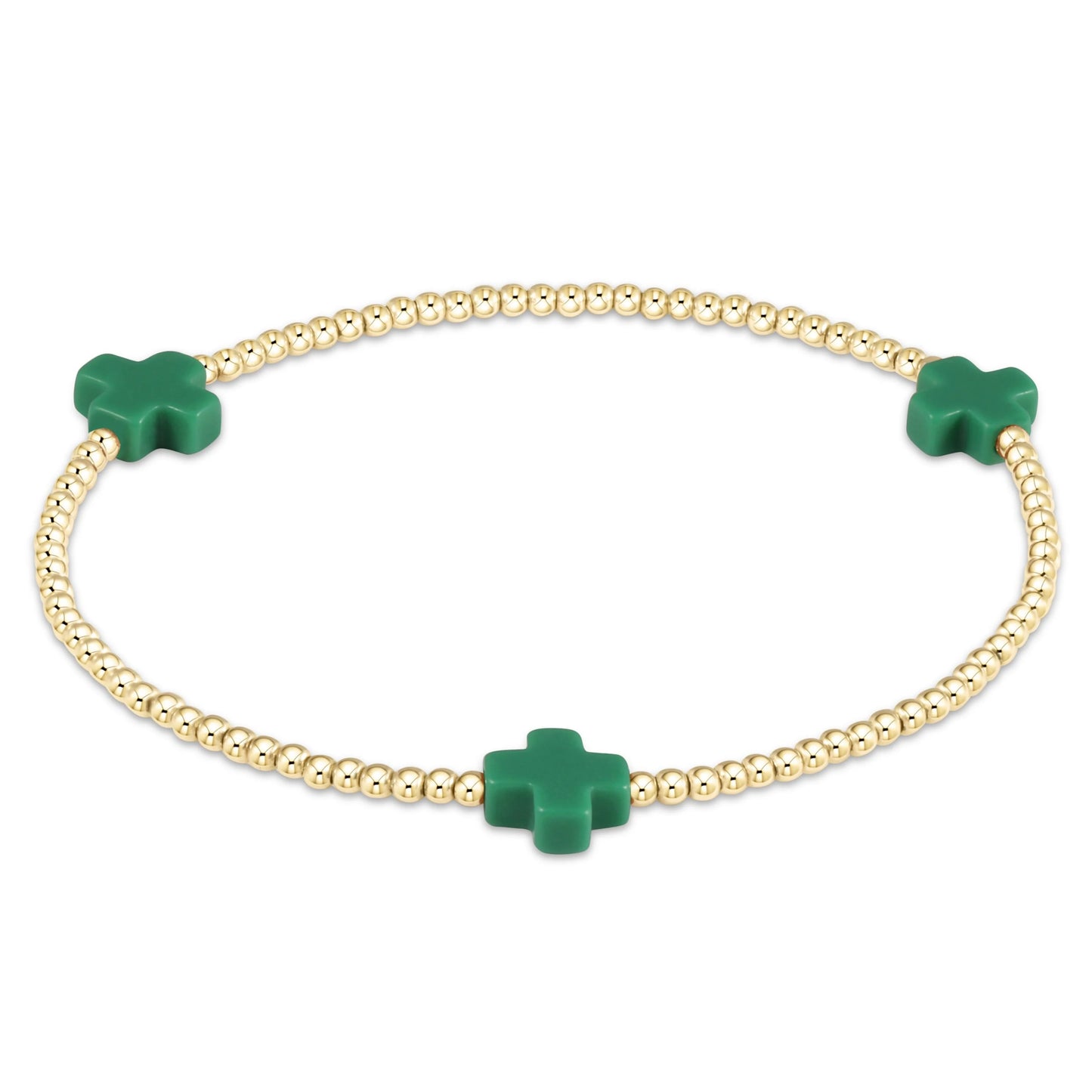 Enewton - Signature Cross 2mm Gold Bracelet - Emerald