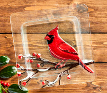 Cardinal Glass Serving Plate - Findlay Rowe Designs